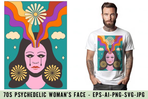 70s Retro Psychedelic Woman’s Face