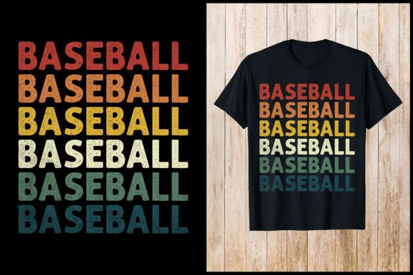 Baseball Retro Typography T-shirt