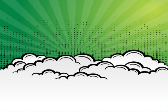 Cloud Comic Green Square Background Review