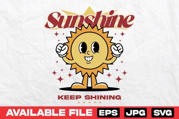 Retro Cartoon Character Sun Urban Design