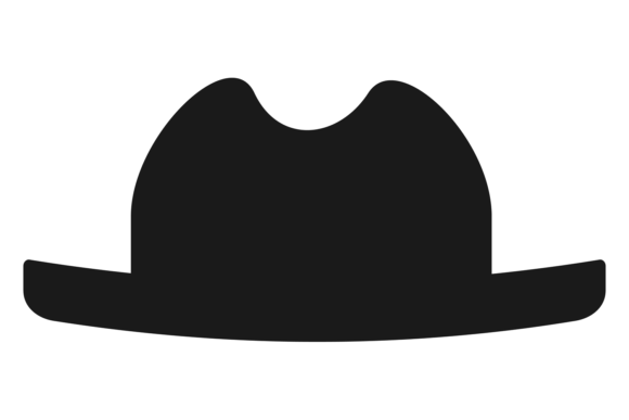 Retro Hat Black Silhouette. Vintage Male