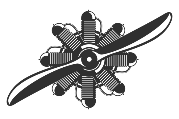 Retro Plane Propeller Black Icon Review