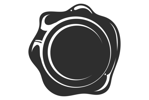 Retro Seal Black Icon. Postal Wax Stamp