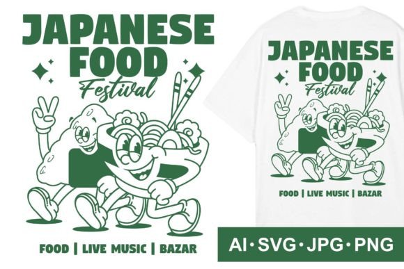 Reviewing Cartoon Character of Japanese Food for Embroidery