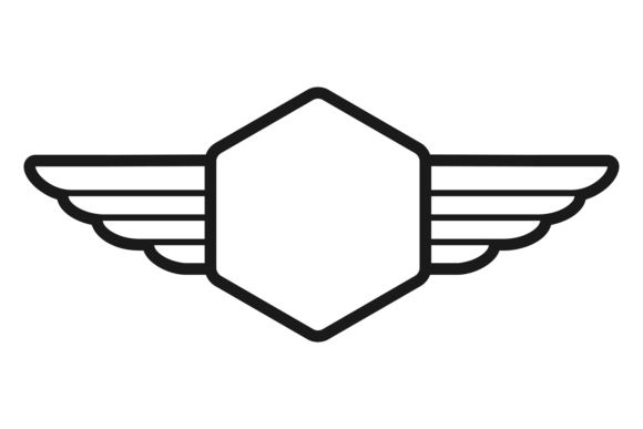 Winged Insignia Template. Retro Military